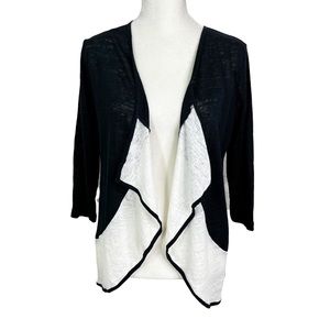All About You Navy 3/4 Sleeve Open Waterfall Cardigan Size S